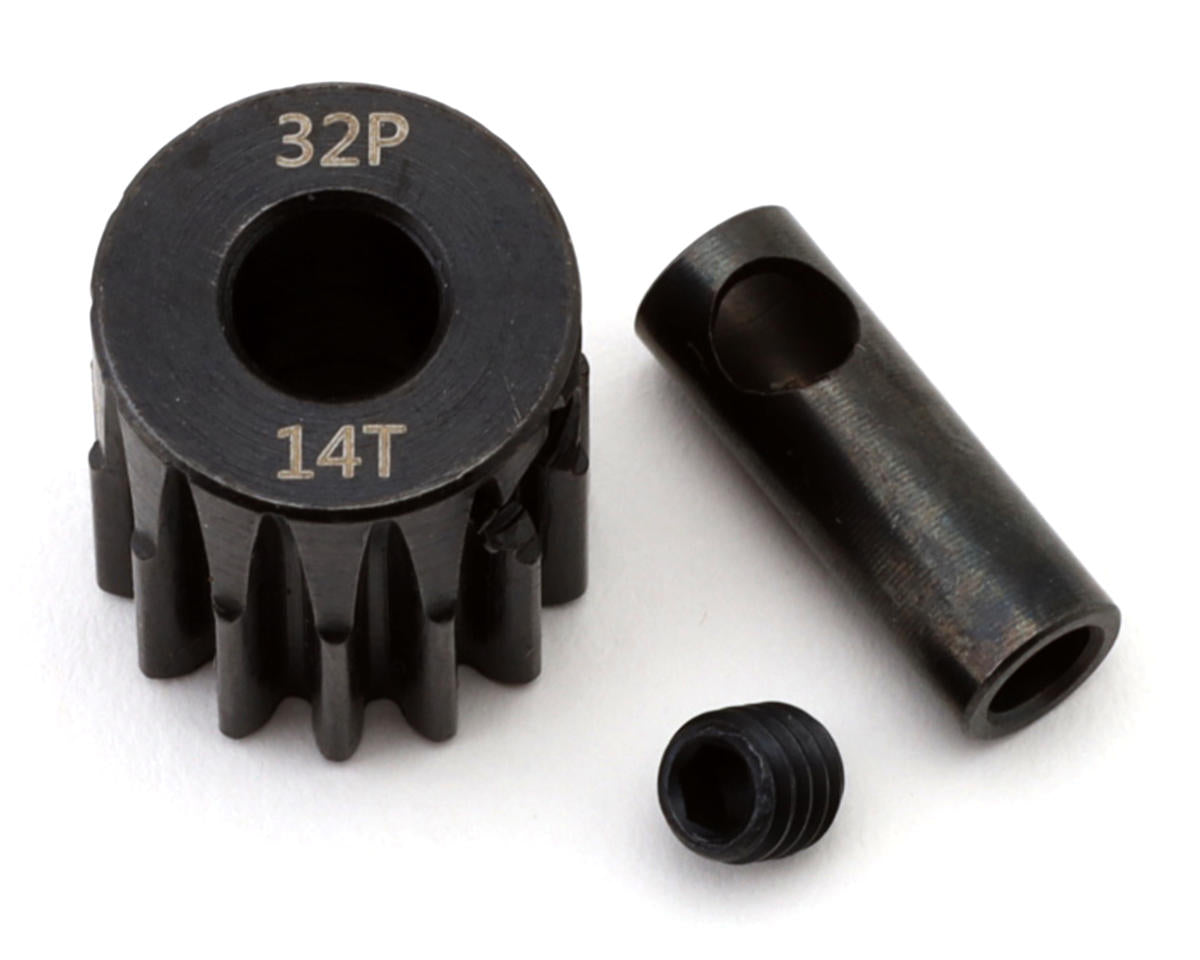 EcoPower Steel 32P Pinion Gear (Mod .8) (5mm Bore) w/3.17mm Reducer Sleeve (Assorted Sizes)