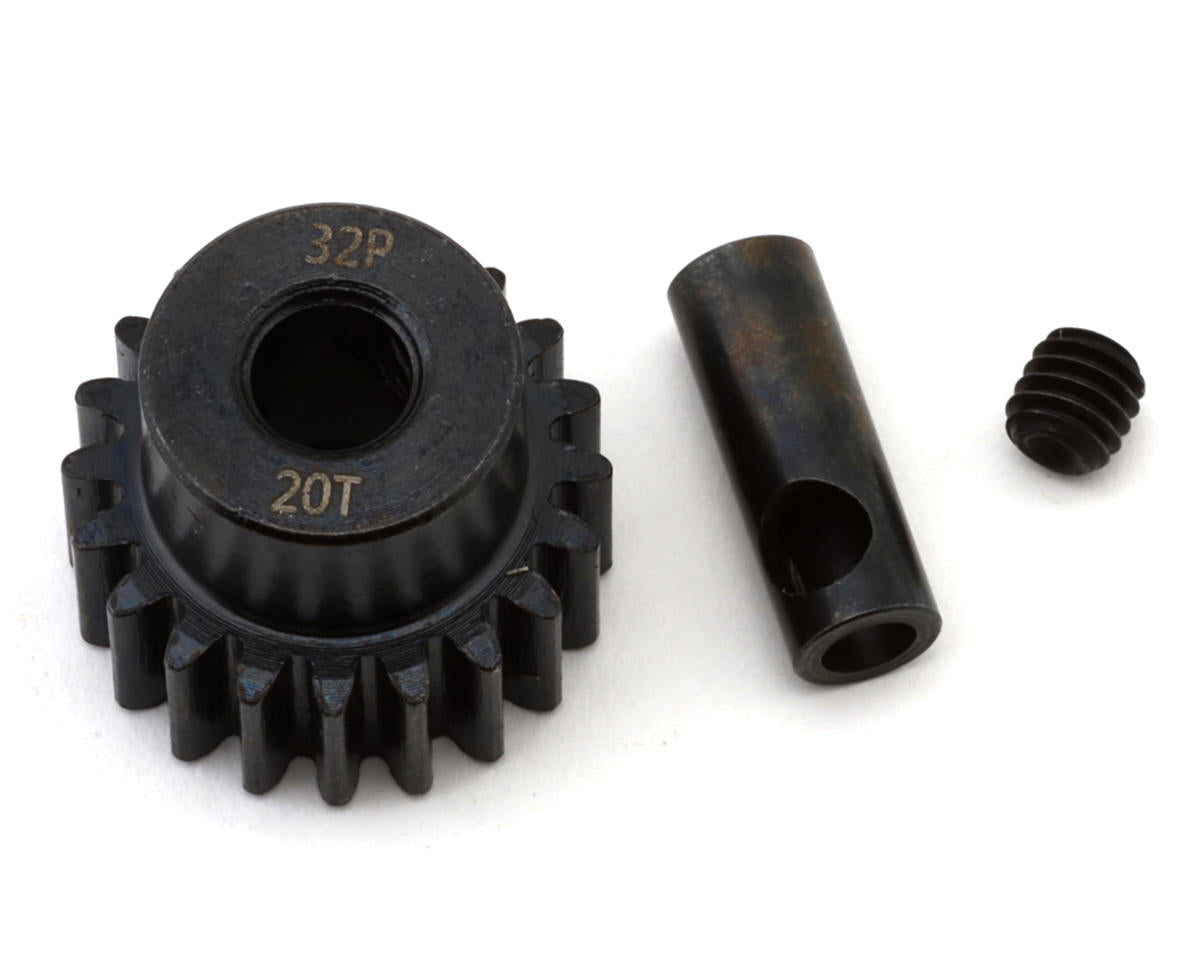 EcoPower Steel 32P Pinion Gear (Mod .8) (5mm Bore) w/3.17mm Reducer Sleeve (Assorted Sizes)
