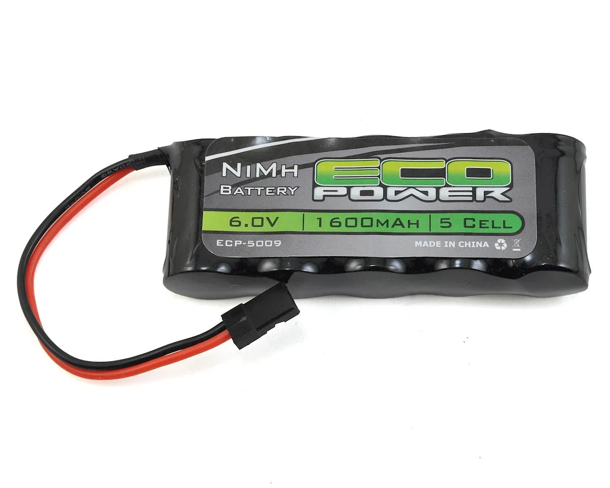 Paquete de batería de receptor NiMH de 5 celdas 6 V 1600 mAh EcoPower