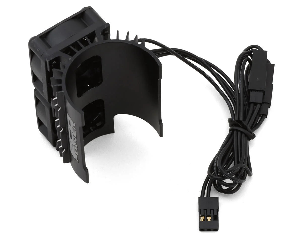EcoPower 540-550 Motor Aluminum Dual Heat Sink (Black) w/25mm Cooling Fans