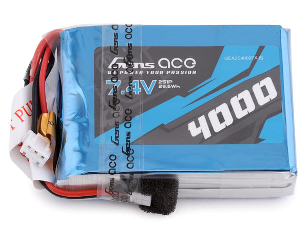 Gens Ace 2S LiPo Transmitter Battery (7.4V/4000mAh) (DX7, DX7S, DX8 & DX9) w/JST-EHR Connector