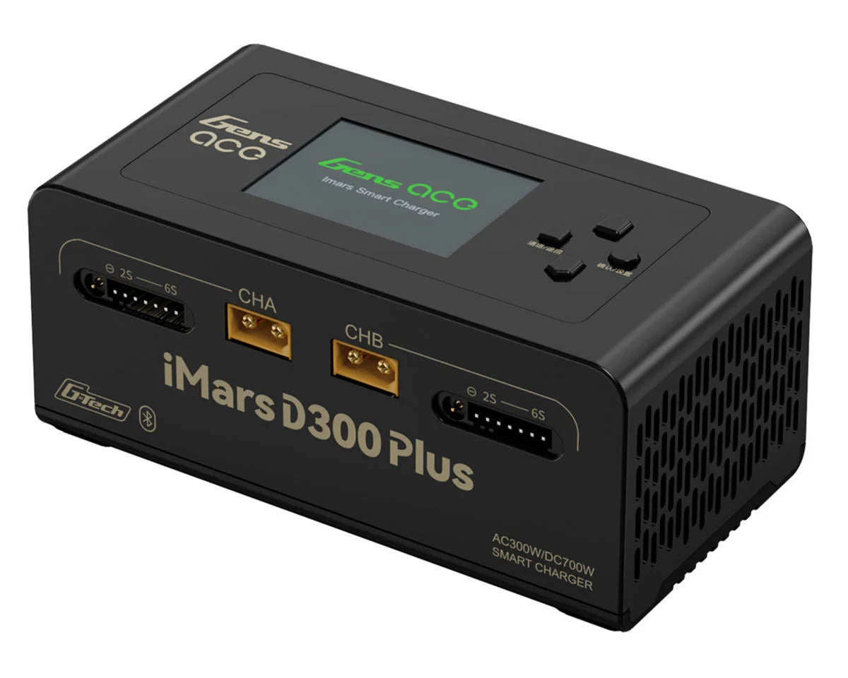 Gens Ace iMars D300 Plus G-Tech Smart Dual AC/DC Charger (White) (6S/16A) (AC-300W) (DC-350W x2) w/Bluetooth App Control