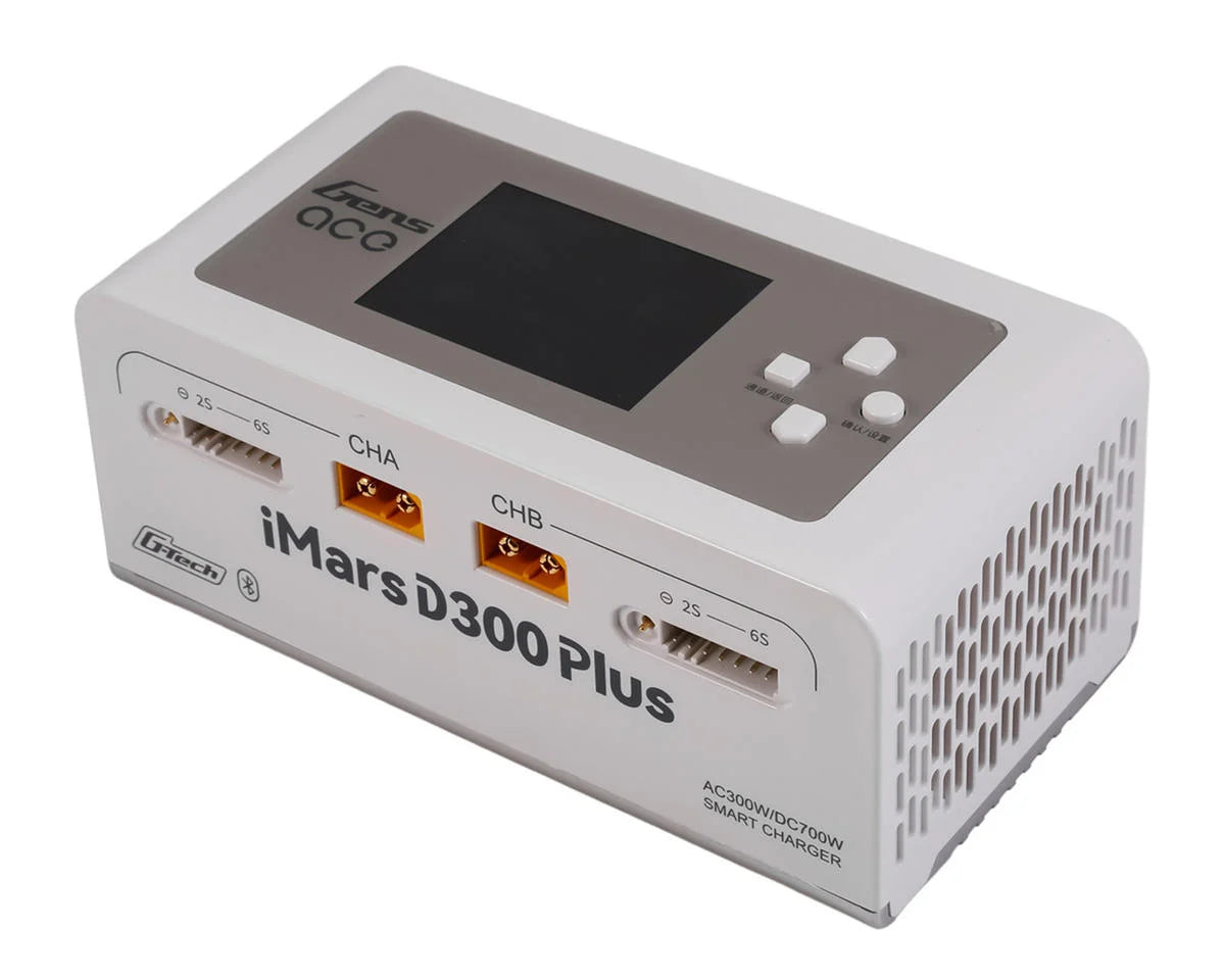 Gens Ace iMars D300 Plus G-Tech Smart Dual AC/DC Charger (White) (6S/16A) (AC-300W) (DC-350W x2) w/Bluetooth App Control