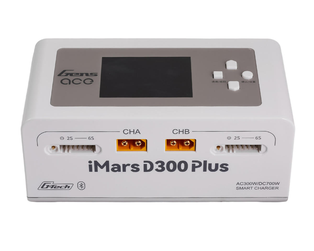 Gens Ace iMars D300 Plus G-Tech Smart Dual AC/DC Charger (White) (6S/16A) (AC-300W) (DC-350W x2) w/Bluetooth App Control