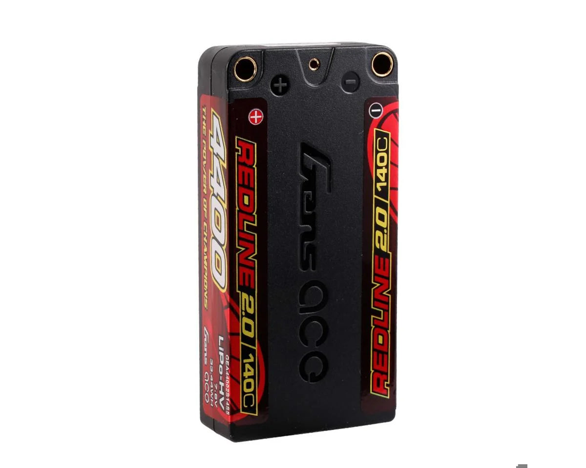 Gens Ace Redline 2.0 2S Shory LiHV Battery 140C (7.6V/4400mAh) w/5mm Bullets