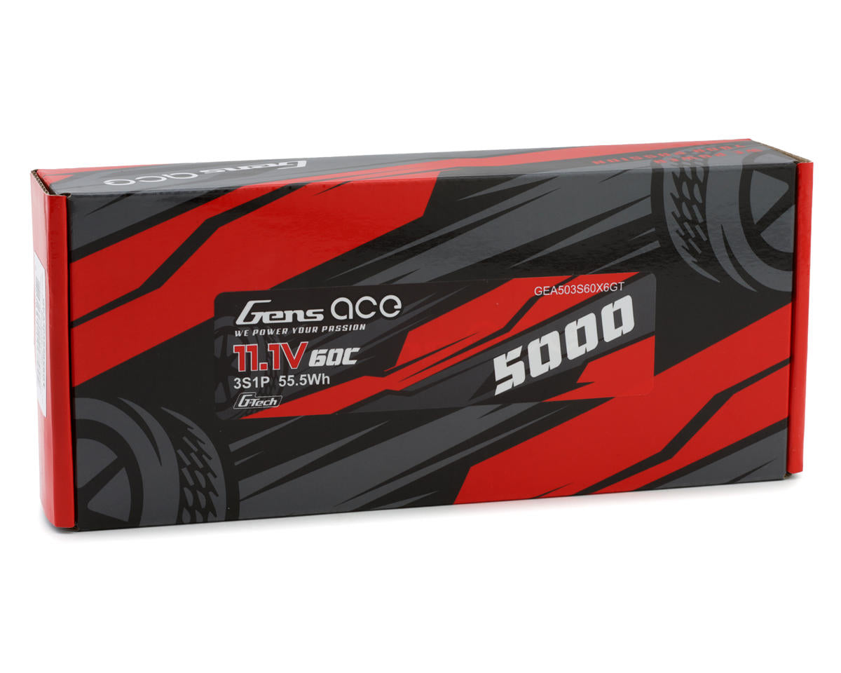 Gens Ace 11.1V 5000mAh 3S 60C Long G-Tech Smart LiPo Battery: XT60