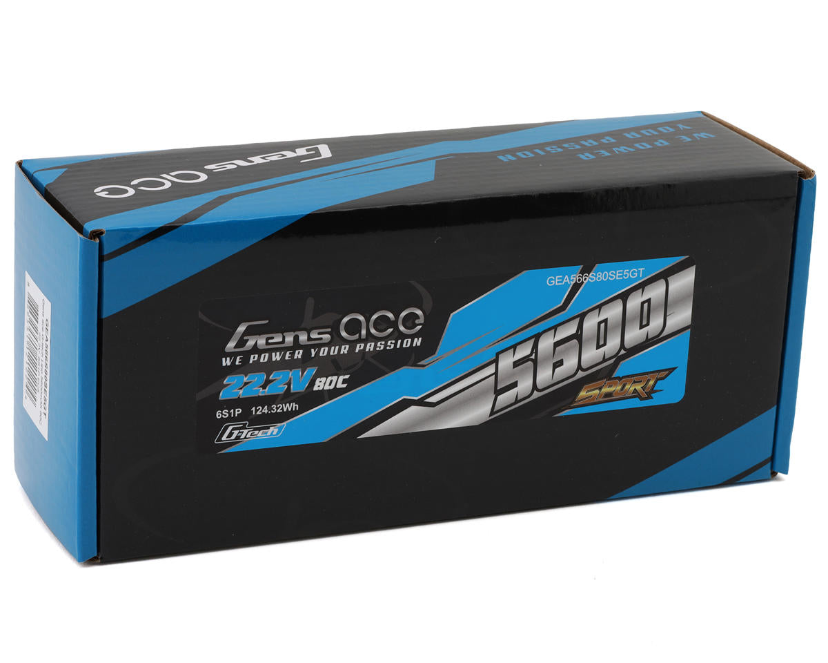 Gens Ace 6S 80C Sport G-Tech Stick LiPo Battery (22.2V/5600mAh) w/EC5 Connector