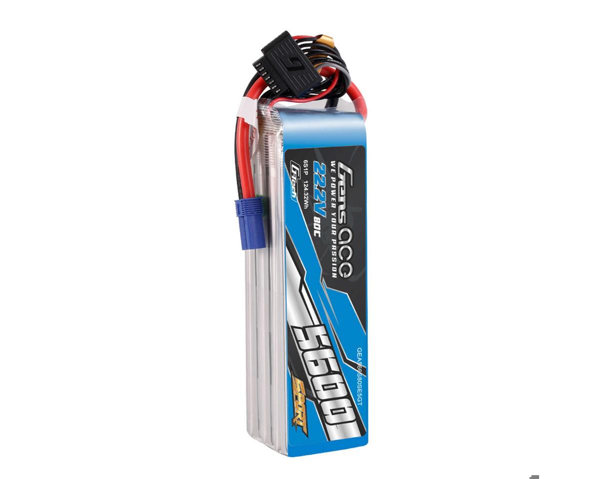 Gens Ace 6S 80C Sport G-Tech Stick LiPo Battery (22.2V/5600mAh) w/EC5 Connector