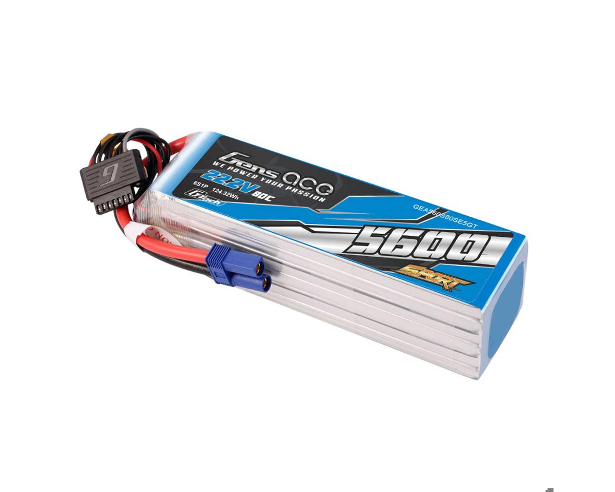 Gens Ace 6S 80C Sport G-Tech Stick LiPo Battery (22.2V/5600mAh) w/EC5 Connector