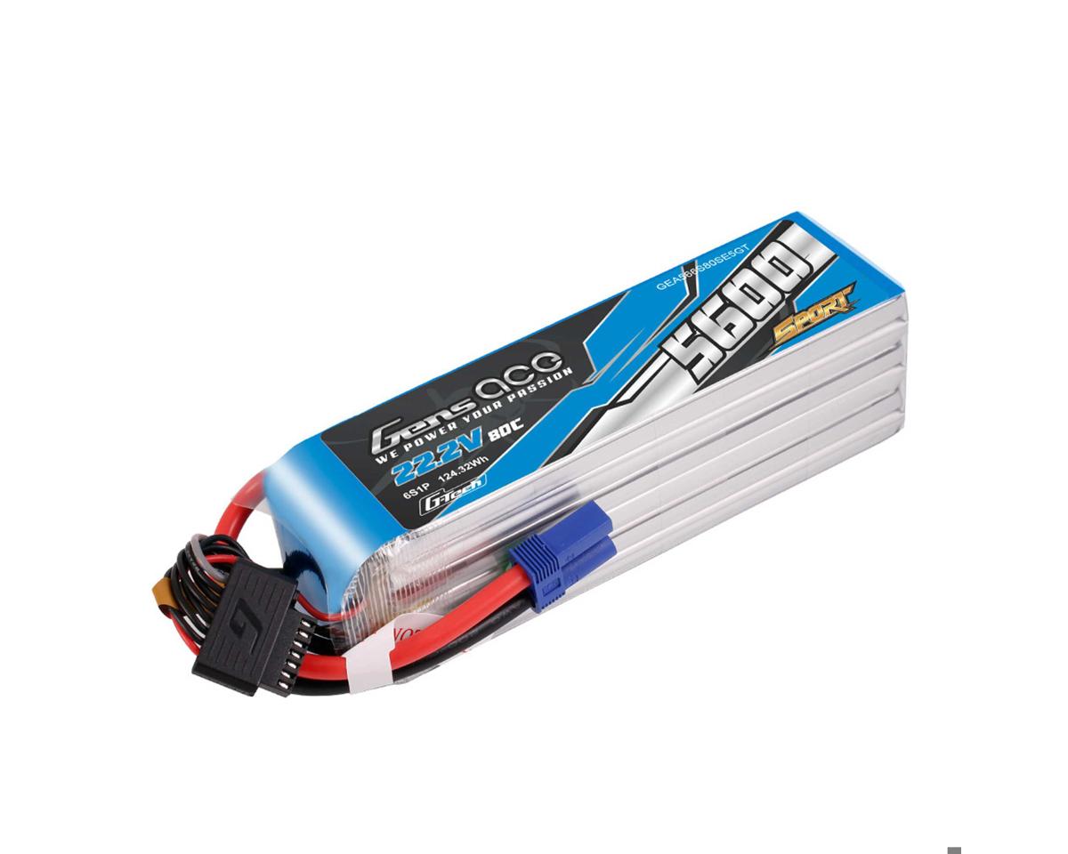 Gens Ace 6S 80C Sport G-Tech Stick LiPo Battery (22.2V/5600mAh) w/EC5 Connector