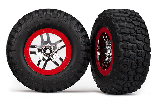 Traxxas BFGoodrich Mud TA Rear Tires (2) (Satin Chrome) (Standard) w/Split-Spoke Rear Wheel