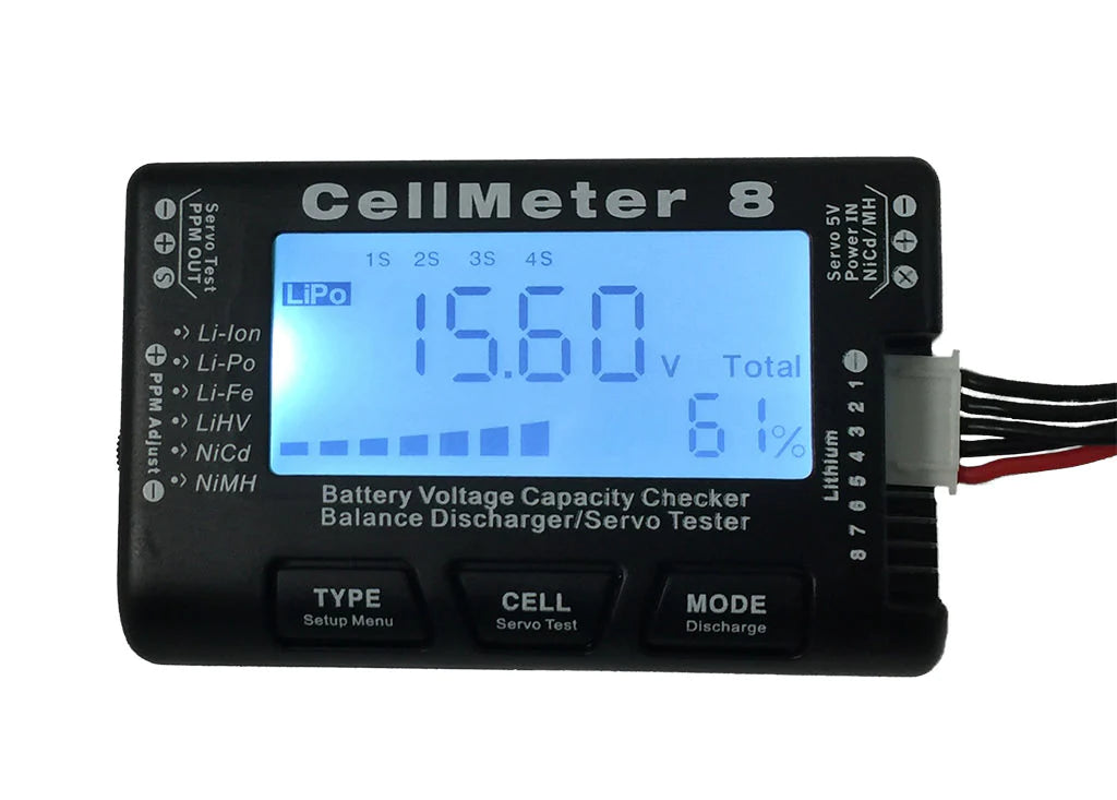 Comprobador de batería Progressive RC CellMeter 8