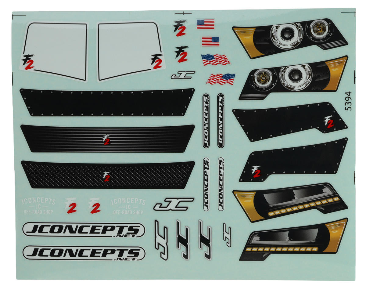 JConcepts F2 SCT 1/10 Pre-Trimmed Short Course Truck Body for Traxxas Slash (Clear)