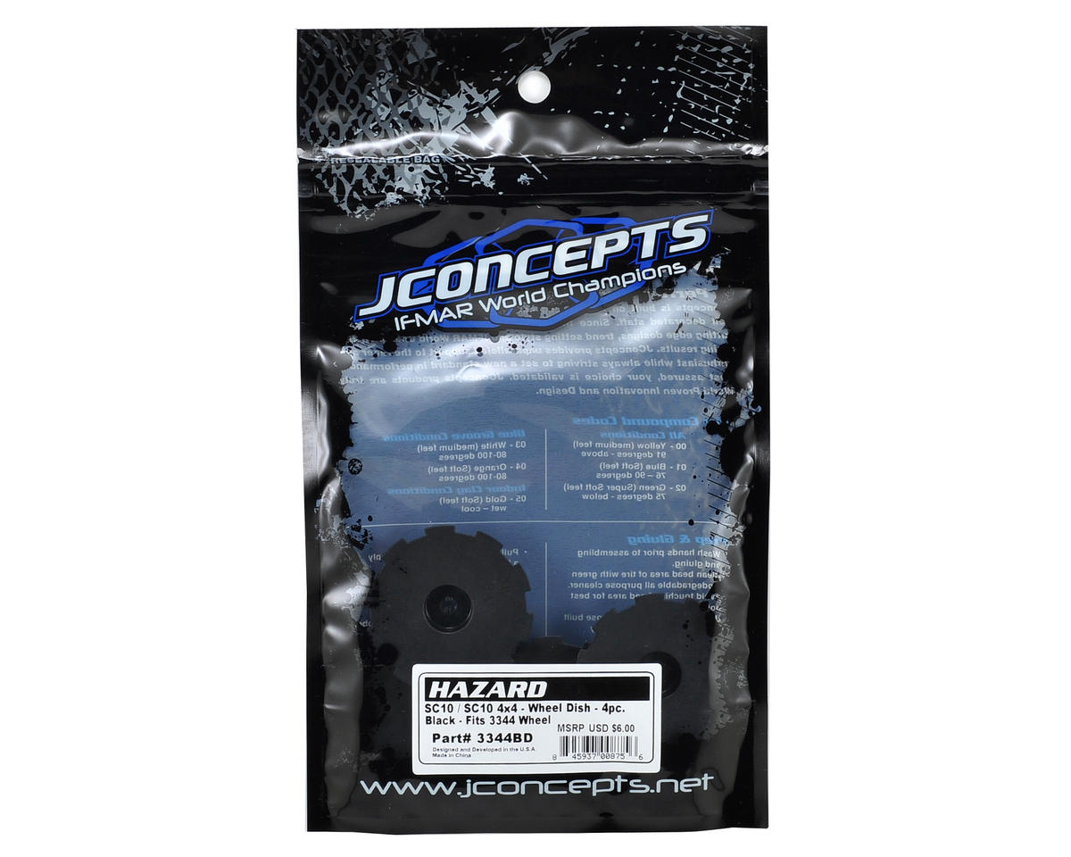 JConcepts Hazard Wheel Dish (Black) (4) (TEN-SCTE)