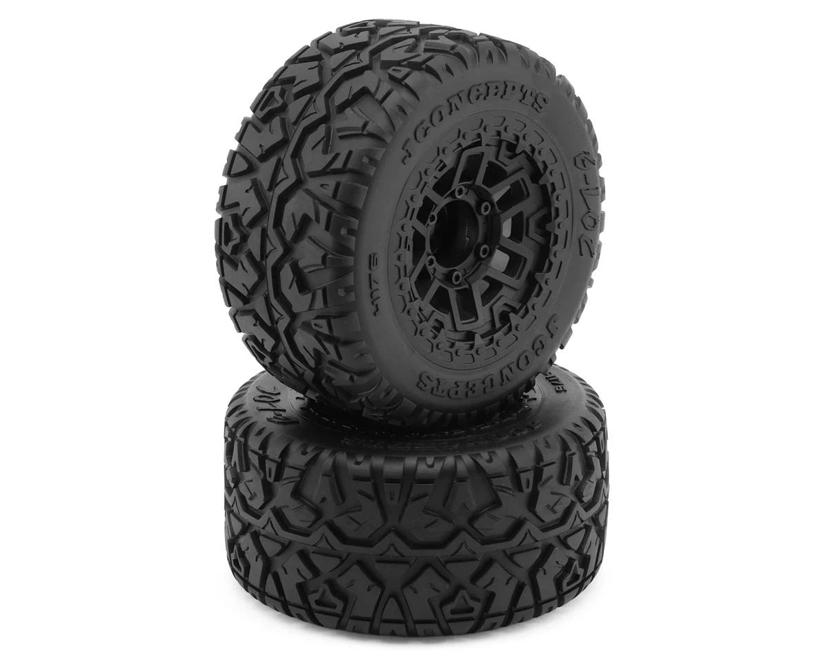 JConcepts G-Locs 2.9" Monster Truck Pre-Mounted Tires (Platinum) (Black) (2) (Kraton 4S/Maxx) w/17mm Hex