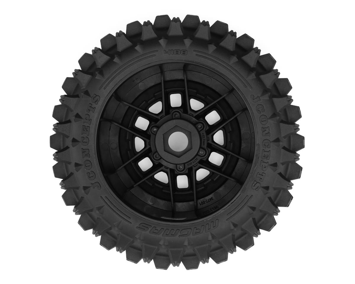 JConcepts Magma 2.9" Monster Truck Pre-Mounted Tires (Platinum) (Black) (2) (Kraton® 4S/Maxx®) w/17mm Hex