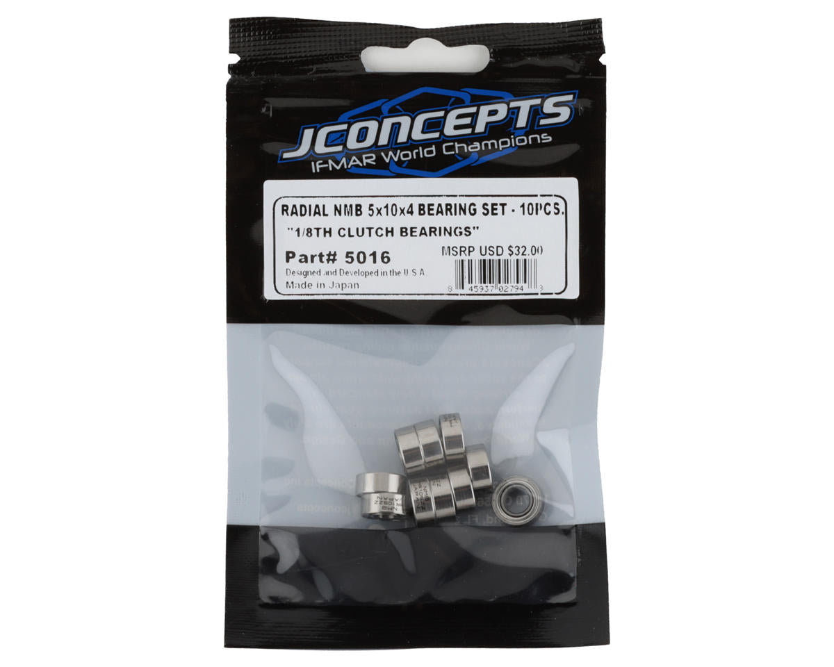 JConcepts 5x10x4mm Radial NMB Clutch Bearings (10)