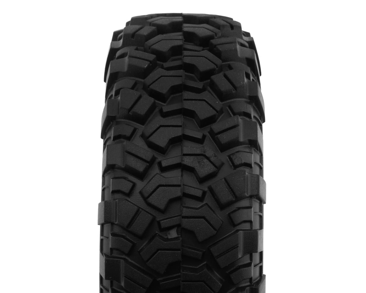 Kyosho KC10 #40 1.9" Pre-Mounted Rock Crawler Tires (Chrome) (4.3" OD) (2) w/6-Slots Bead-Lock Wheels