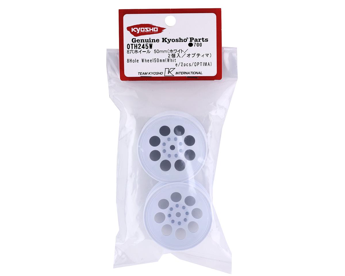 Kyosho Turbo Optima 50mm 8-Hole Wheels (White) (2) w/12mm Hex
