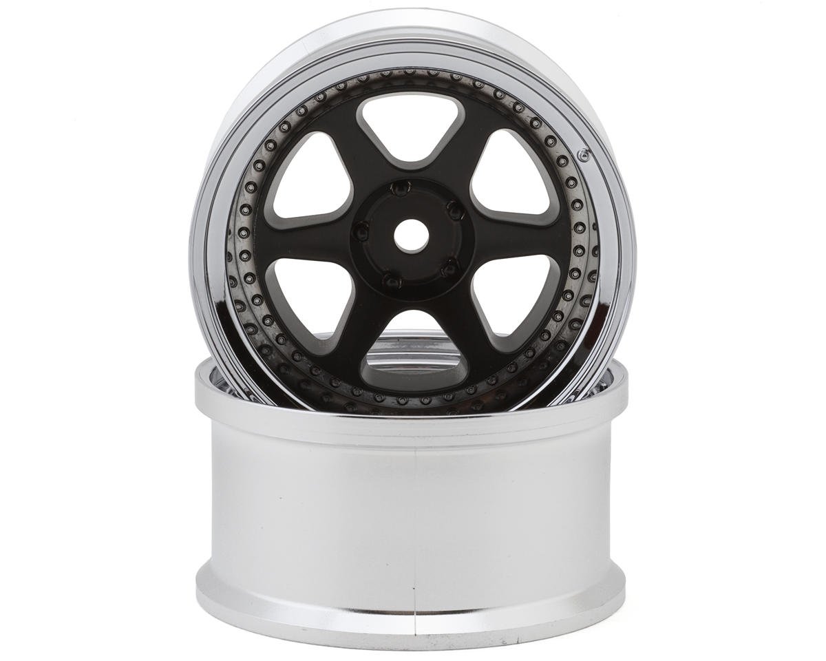 LAB Meister L1 1/10 Drift Wheels (Matte Carbon/Chrome) (2) w/12mm Hex