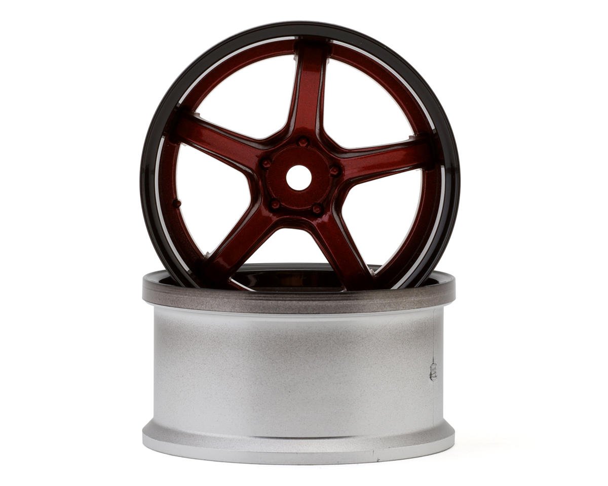 LAB Work Emotion T5R 1/10 2-Piece Concave Drift Wheels (Candy Red/Black) (2) w/12mm Hex