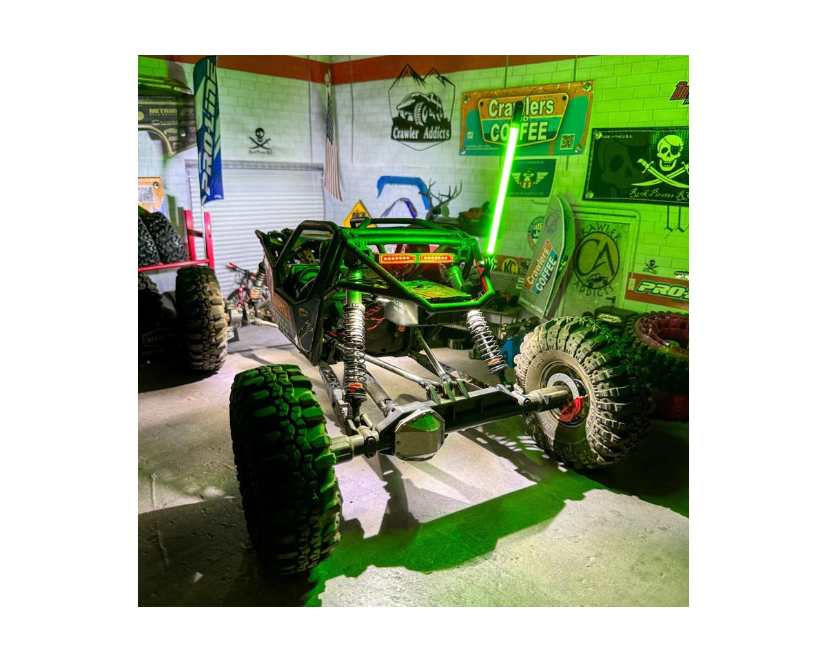 MyTrickRC TrickWhip2 Super Bright Scale Whip Light Tube (Green) (130mm) w/12V-3V Voltage Regulator & Receiver Cable