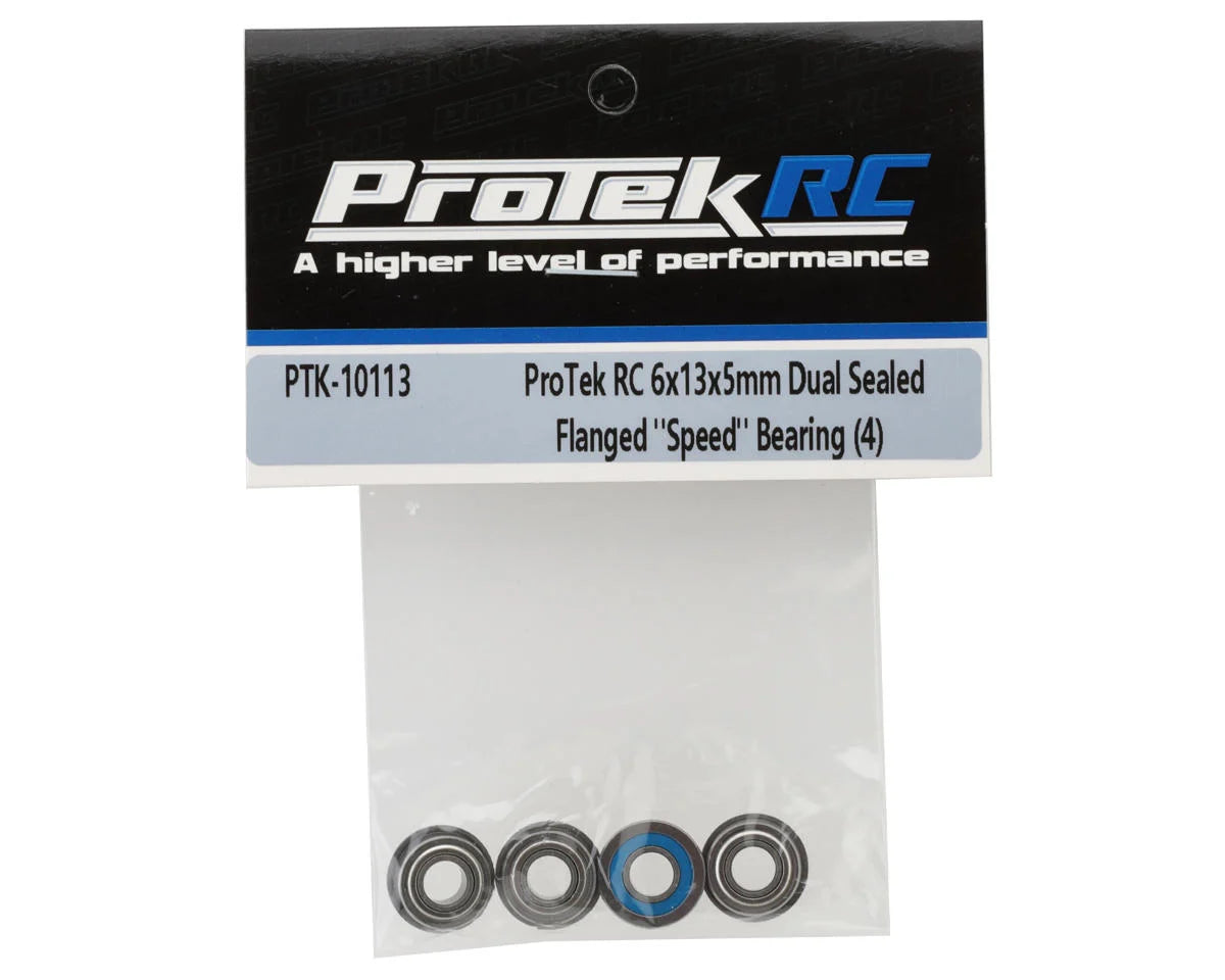 ProTek RC 6x13x5mm Dual Sealed Flanged Bearings (4)