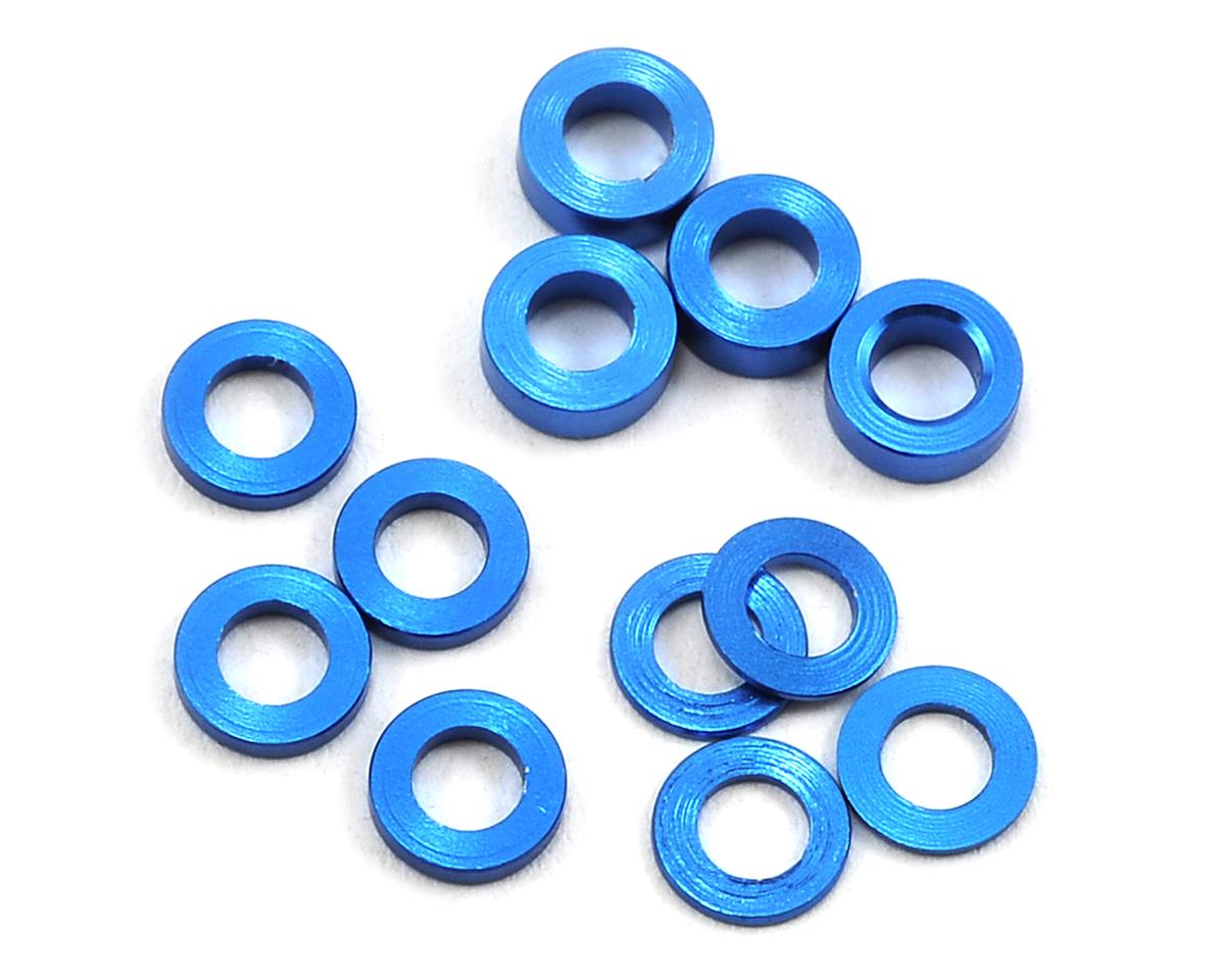 Juego de arandelas de perno esférico de aluminio ProTek RC (azul) (12) (0,5 mm, 1,0 mm y 2,0 mm)