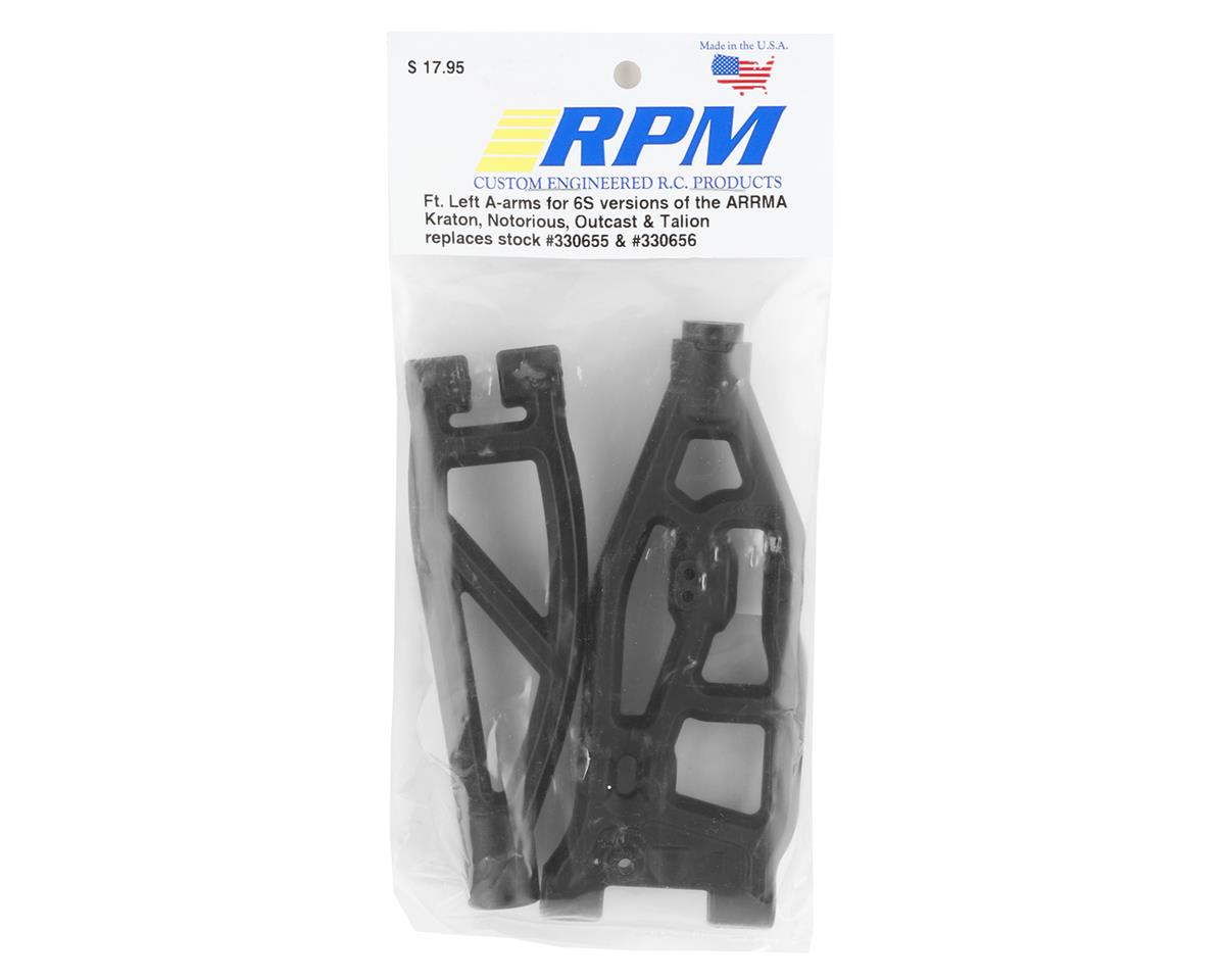 RPM ARRMA Kraton/Outcast 6S Juego de brazo de suspensión superior e inferior delantero izquierdo (negro) 