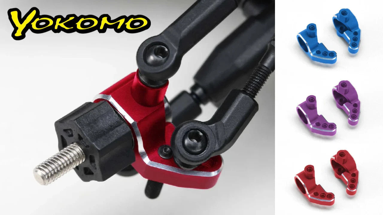 YOKOMO RD/SDシリーズ アルミパーツセット Yokomo RD/SD Aluminum Light Weight Steering Blocks (Red) (2) (0°)