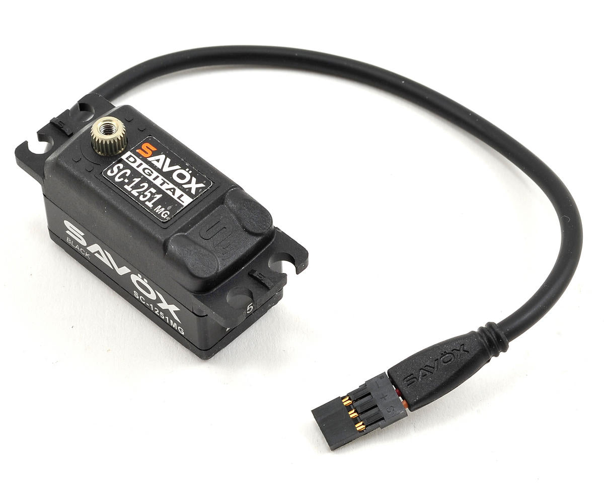 Savox SC-1251MG Black Edition Servo de engranaje de metal de "alta velocidad" digital de bajo perfil