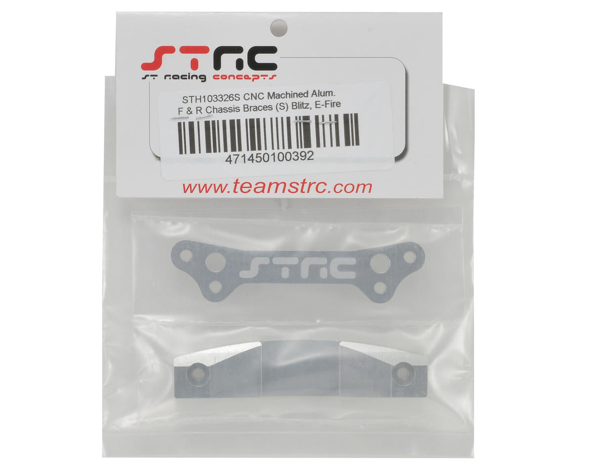 STRC Aluminum Front & Rear Chassis Brace Set (Silver) *Clearance