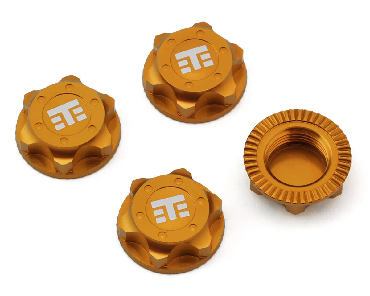Tekno RC 17mm Aluminum "T Logo" Covered Serrated Wheel Nut  (4) (Assorted Colors)