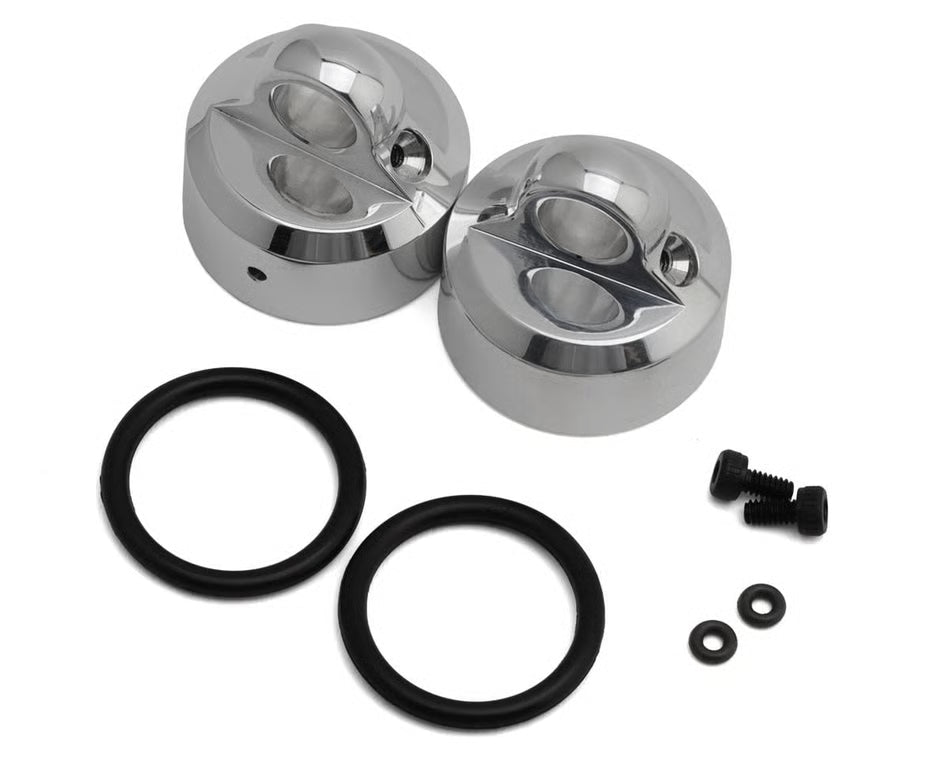 Tekno RC Polished Aluminum Shock Caps (2) (Emulsion/Vented/Non-Vented)