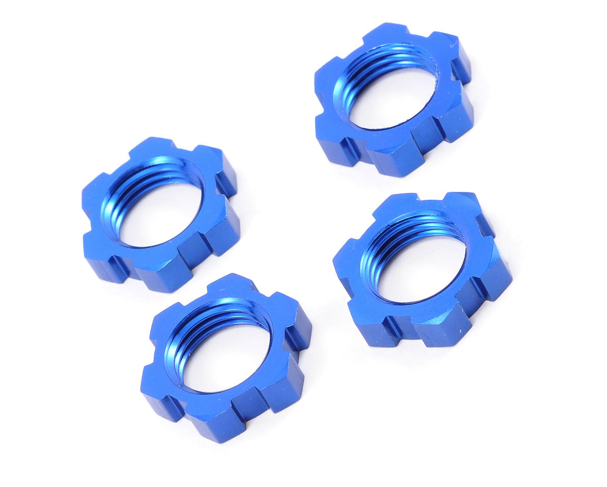 Tuercas de rueda Traxxas, estriadas, 17 mm (anodizadas en azul) (4) 