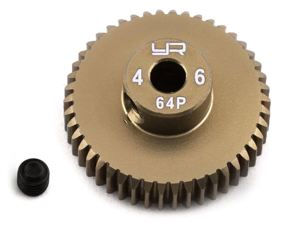 Yeah Racing 64P Hard Coated Aluminum Pinion GearS (Assorted Sizes)