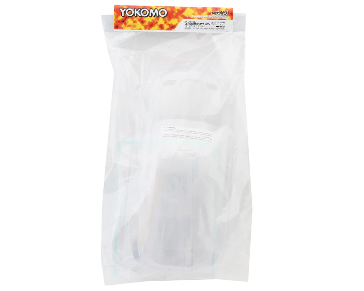 Yokomo Lexus RC-F GT3 1/10 Lightweight Body Set (Clear) w/Wing