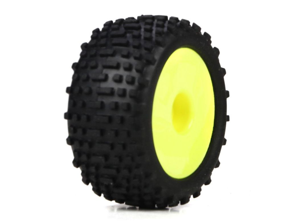 LOSI 1/24 MICRO TRUGGY WHEEL AND TIRE SET LOSB1568 (YELLOW) *Archived