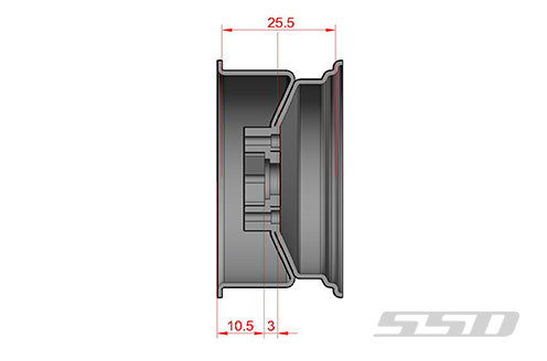 SSD RC Slot Ruedas Beadlock de acero de 1,9” (negras) 