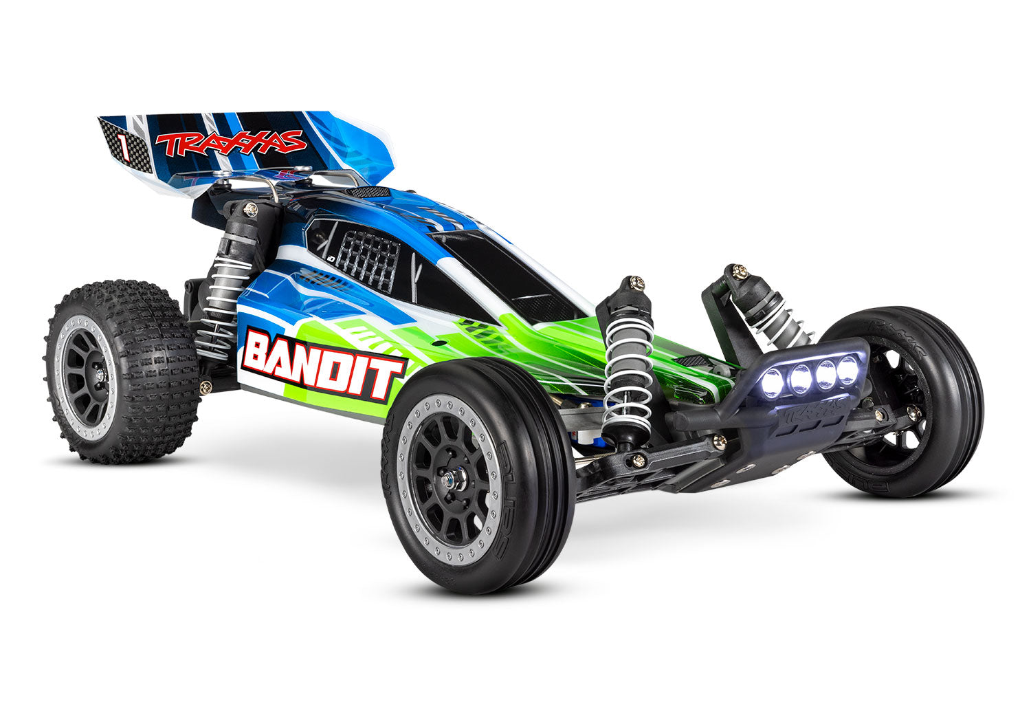 Traxxas Bandit 1/10 RTR 2WD Buggy con luces LED, batería y cargador de CC 