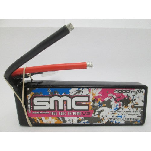 SMC True Spec Extreme Graphene V2 11.1V-4000mAh-150C Softcase Drag Racing pack *Archived