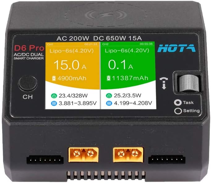 HOTA D6 Pro AC 200W DC 650W 15A Wireless Lipo Battery Charger