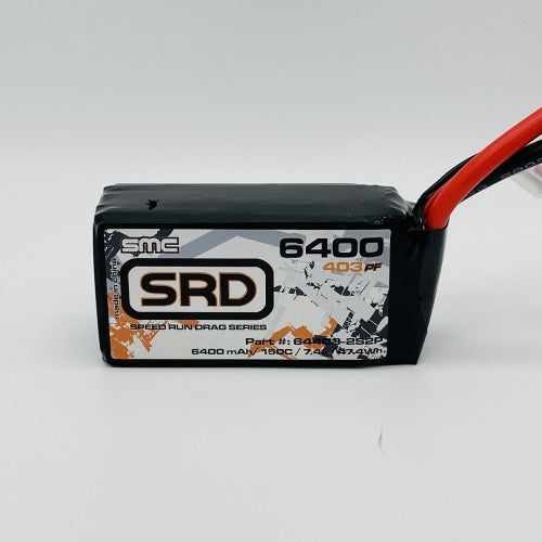 SMC SRD 7.4V-6400mAh-150C Shorty Softcase Drag Racing pack No Connector *Archived