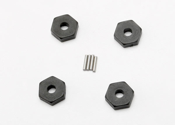 Bujes de rueda hexagonal Traxxas de 12 mm con pasadores de eje (4)