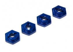 Bujes de rueda hexagonales de aluminio Traxxas (azul) (4)