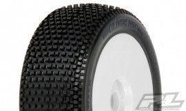 Pro-Line Blockade Pre-Mounted 1/8 Buggy Tires (2) (White) (X4) w/Lightweight Wheel *Archived
