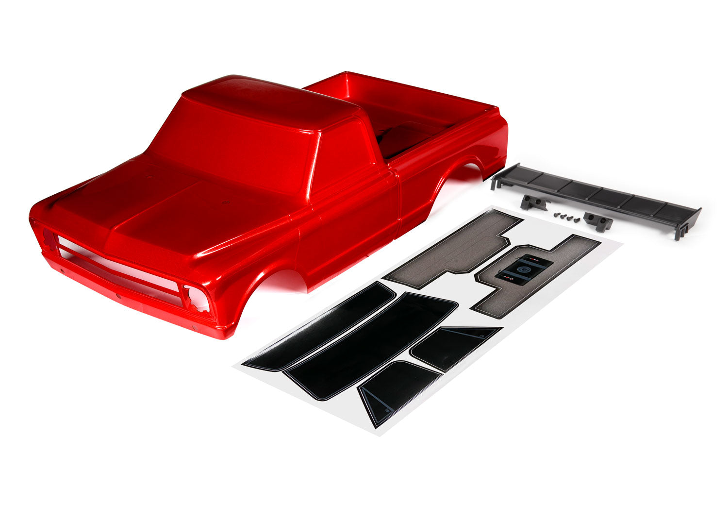 Traxxas Chevrolet C10 Carrocería roja con ala y calcomanías