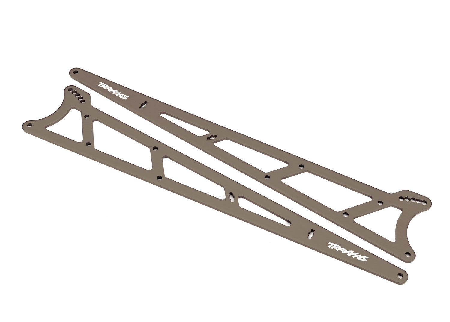 Placas laterales de la barra con ruedas de aluminio Traxxas (gris carbón) (2)