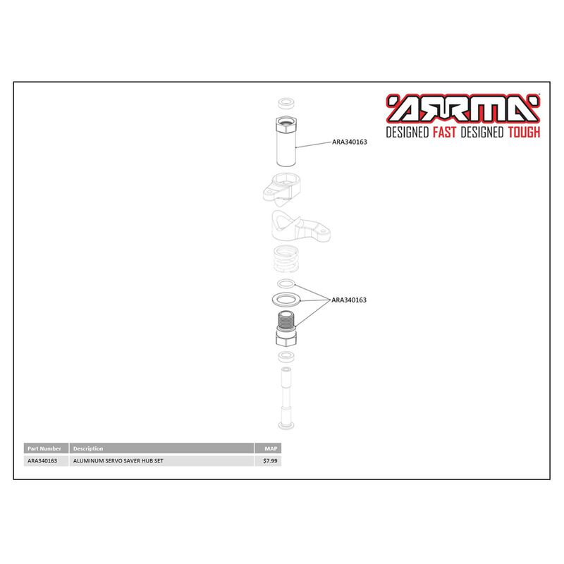 Arrma BLX/Roller Aluminum Servo Saver Hub Set (Red)