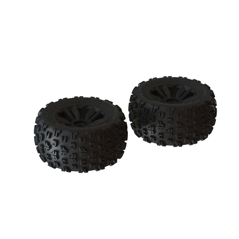 Arrma 3.8 1/8 dBoots Copperhead2 MT Tires & Wheels 17mm Hex Black (2)